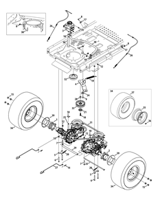 Drive System Diagram and Parts List for Z-FORCELZ48 (53ATDAGB-53ATDAGB050)(2014) Cub Cadet Lawn Tractor
